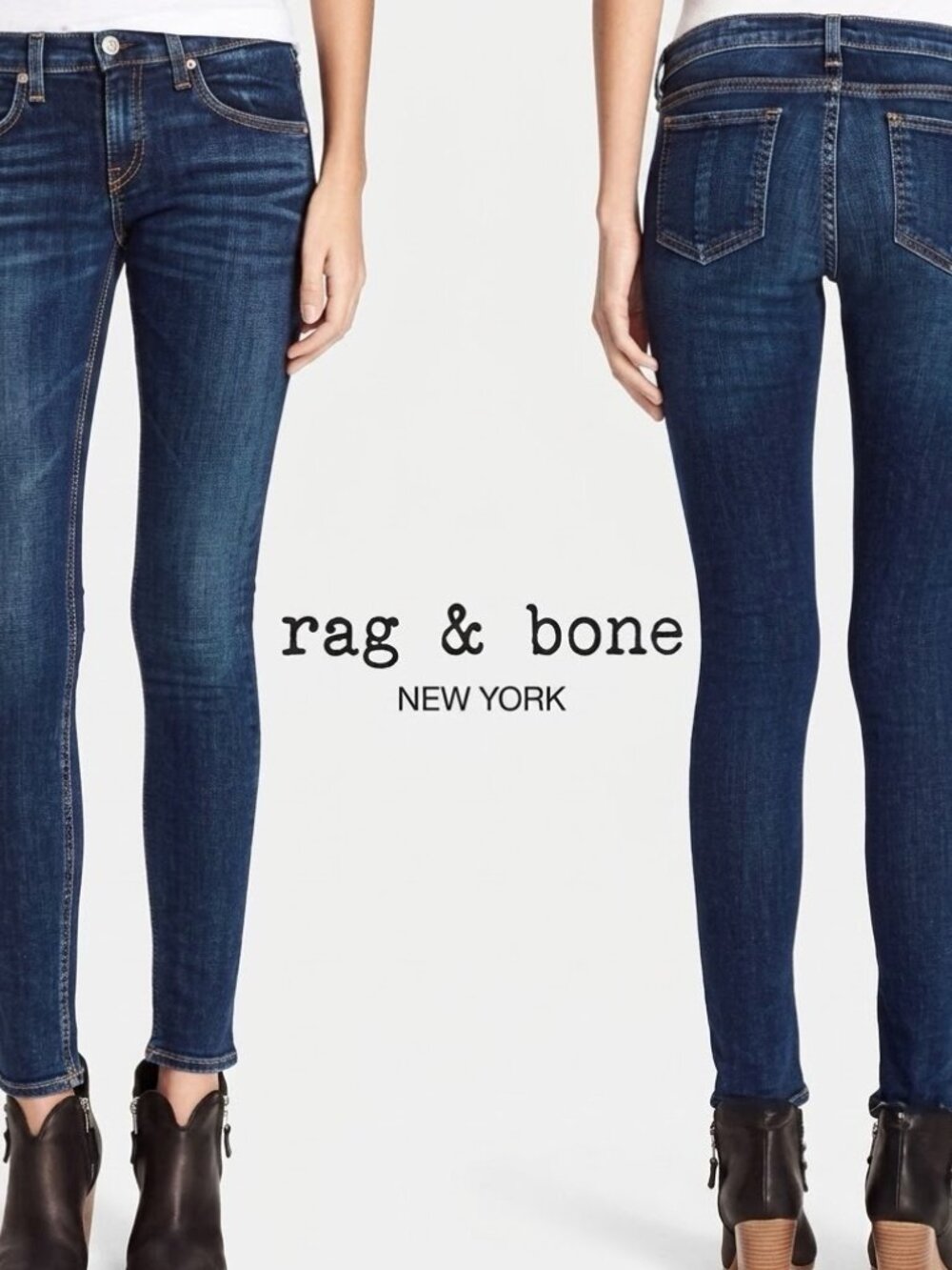 Rag & Bone Phoenicia Blue Mid Rise Skinny Jeans Size 29